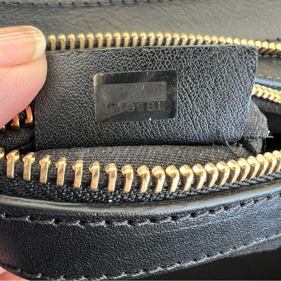 CHLOE Alicia Black Cream Leather Gold Hardware Extra Large Duffel Tote Satchel - Picture 14 of 16